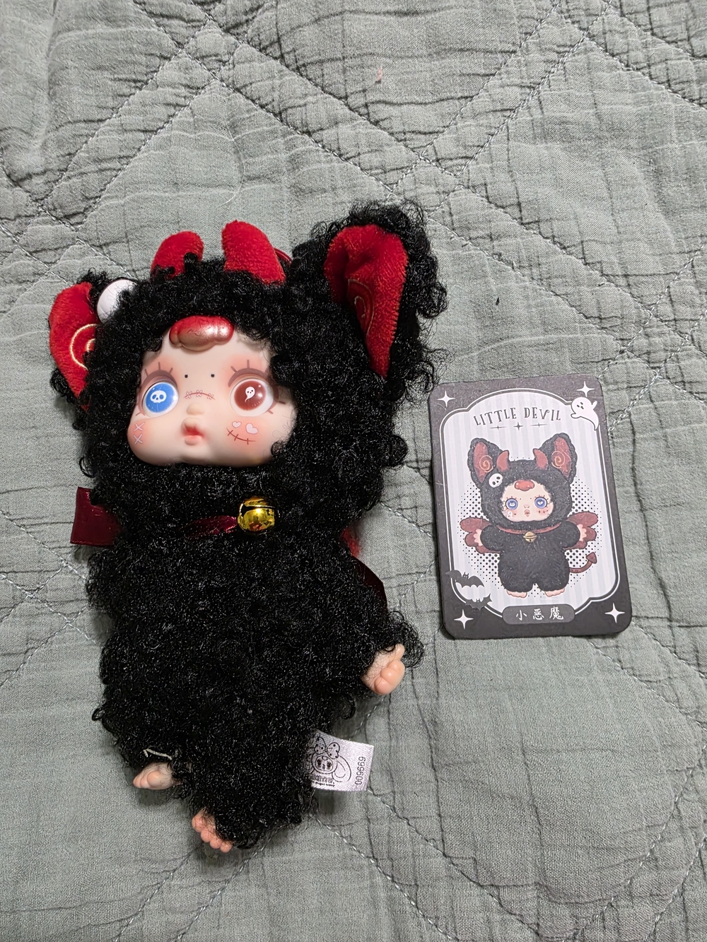 MM Sugar Baby Little Devil Black Fuzzy Doll Pendant